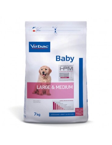Sac de croquettes pour chien Virbac Veterinary HPM Baby Large & Medium Dog de 7 kg