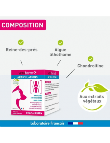 Composition produit articulation vetoform