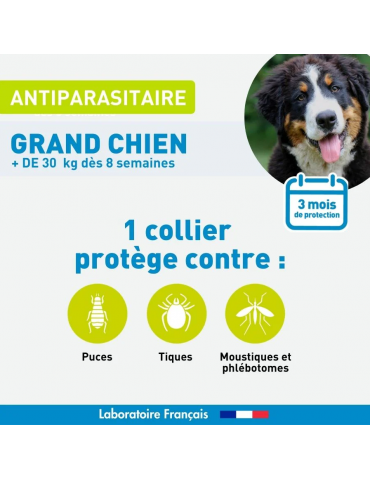 Description du produit collier antiparasitaire pour grand chien vetoform