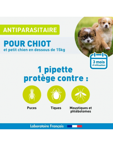 Description du produit pipette antiparasitaire vetoform pour chiot et petit chien