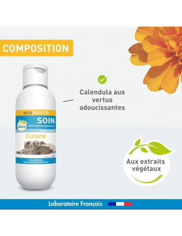 Composition du produit lait anti-démangeaison Vetoform