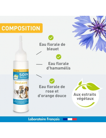 Composition du produit lotion oculaire vetoform