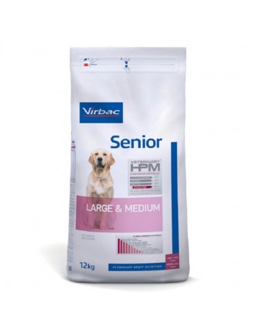 Sac de croquettes pour chien Virbac Veterinary HPM Senior Large & Medium de 12 kg