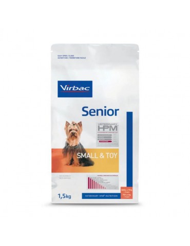 Sac de croquettes pour chien Virbac Veterinary HPM Senior Small & Toy de 1.5kg