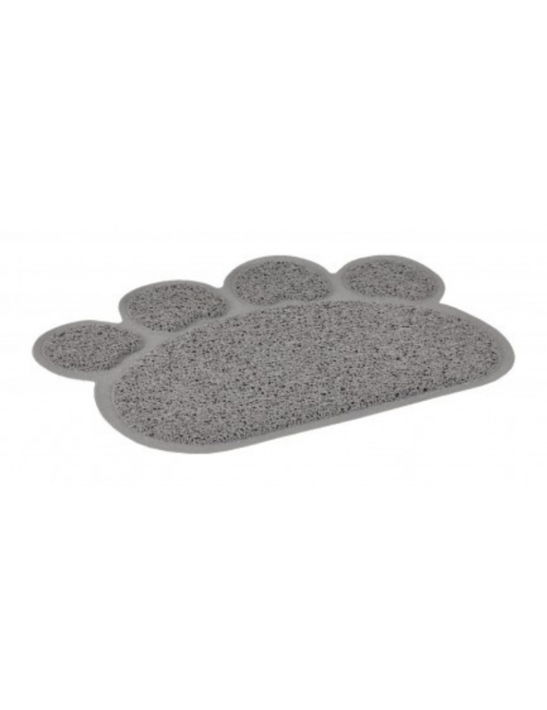 Tapis gris en forme de patte de chat