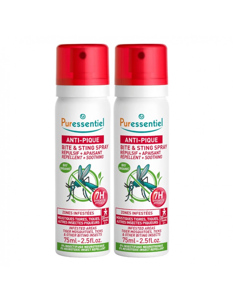 Lot de 2 spray Répulsif + Apaisant Anti-Pique Puressentiel