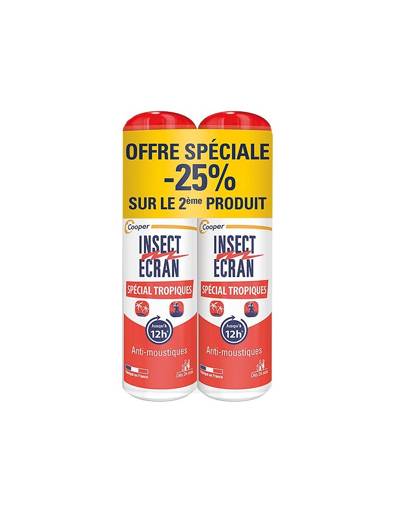Lot de 2 Anti-Moustiques - Insect Écran - Spray Spécial Tropiques