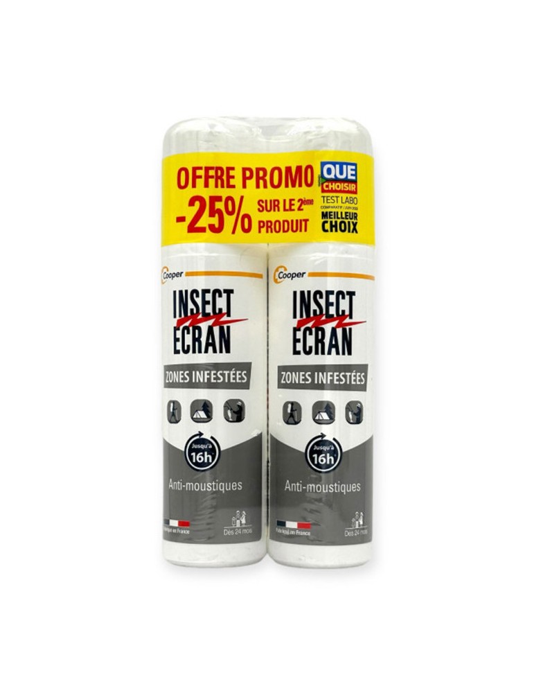 Lot de 2 Insect Ecran Spray Spécial Zones Infestés 100 ml Cooper