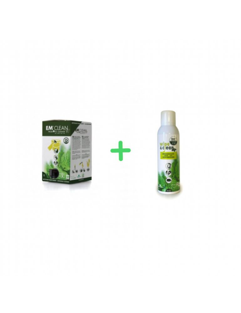 EM Clean Menthe + Désodorisant Wipe & Clean Menthe