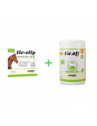 Lot médaille tic-clip cheval + tic off cheval 500 g