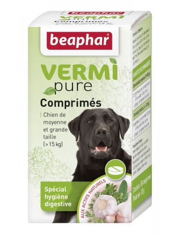 Boîte de comprimés Vermipure pour chien moyen et grand chien