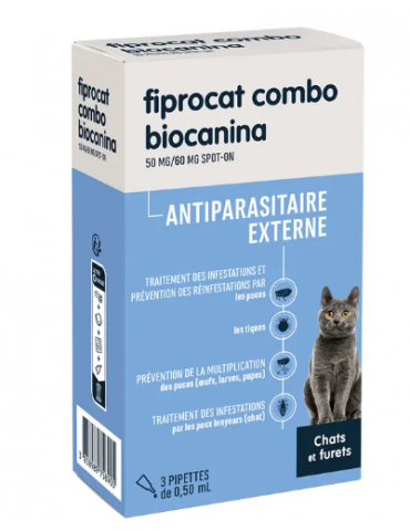 Boîte de fiprocat combo pour chat et furet