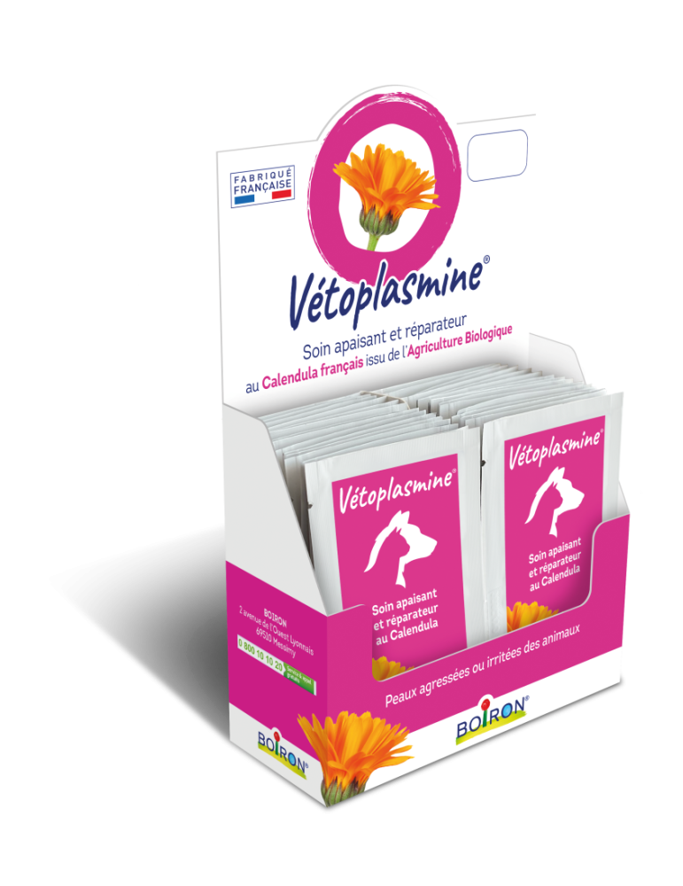 Présentoir de 30 sachets de Vetoplasmine Boiron