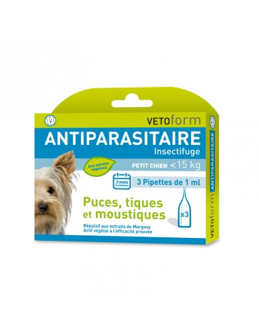 Pipettes Antiparasitaires Petits Chiens de - 15 KG