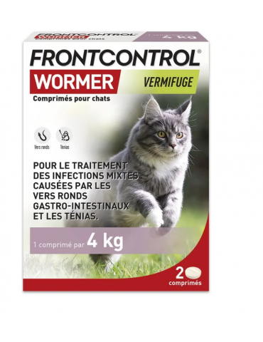 Boîte de 2 comprimés FRONTCONTROL® WORMER pour chat