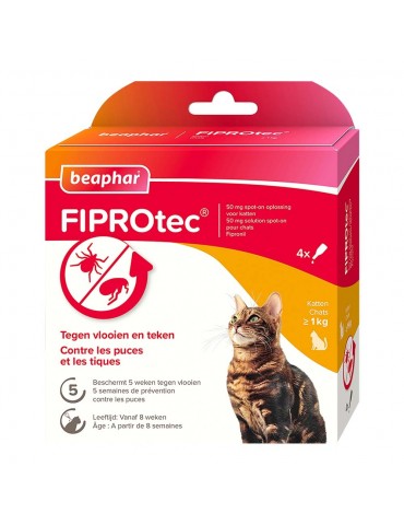 Boîte de 4 pipettes fiprotec chat