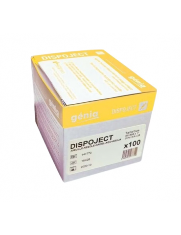 Boîte d'aiguille dispoject couleur jaune