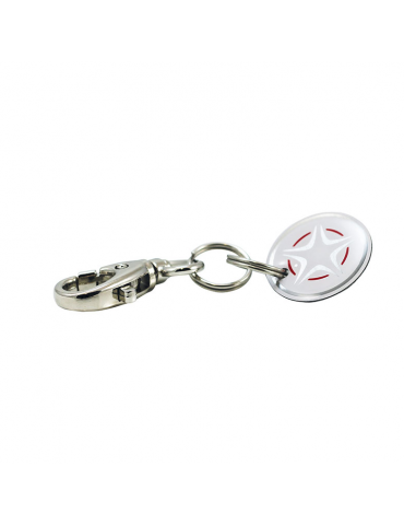 Mousqueton attaché à une médaille tic-clip