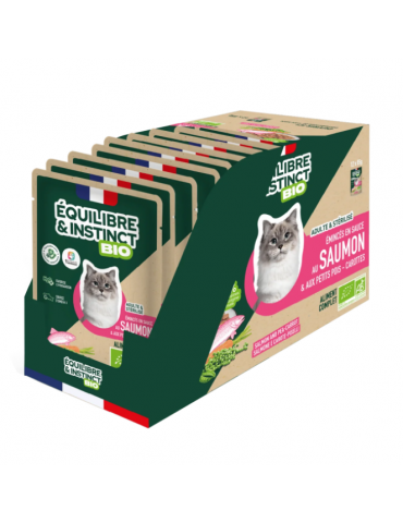 Barquette de Sachet pochons d'émincé Equilibre & Instinct au Saumon