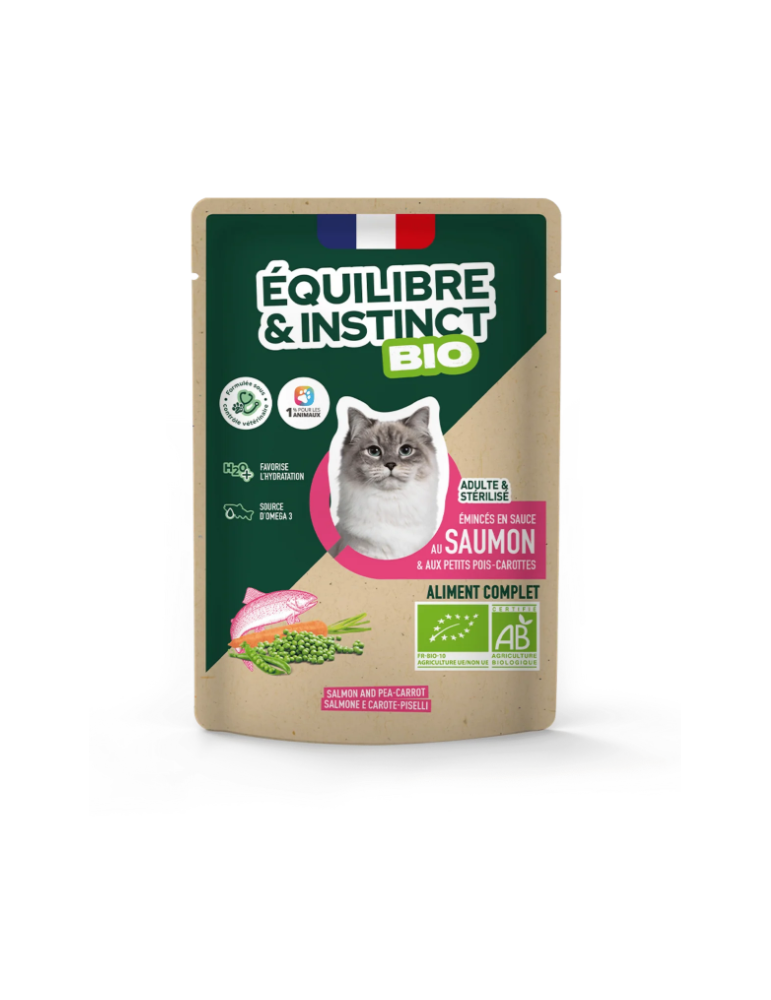 Sachet individuel d'émincé Equilibre & Instinct au Saumon