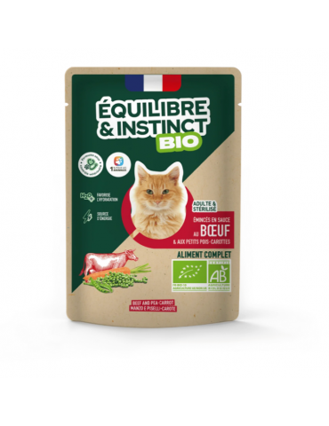 Sachet individuel d'émincé Equilibre & Instinct au Boeuf