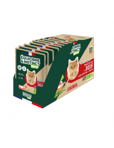 Barquette de Sachet pochons d'émincé Equilibre & Instinct au Boeuf