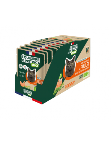Barquette de Sachet pochons d'émincé Equilibre & Instinct à la volaille