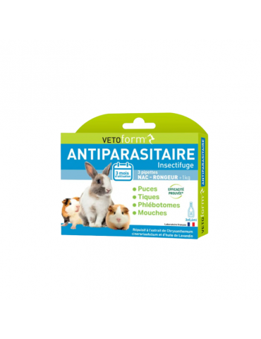 Boîte de pipette antiparasitaire pour rongeur vetoform