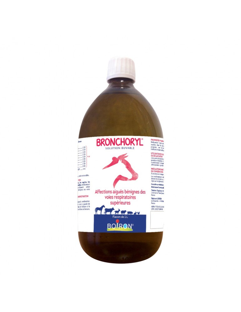 Bouteille de 1L de Bronchoryl Boiron pour grands animaux Bouteille de 1L de Bronchoryl Boiron pour grands animaux