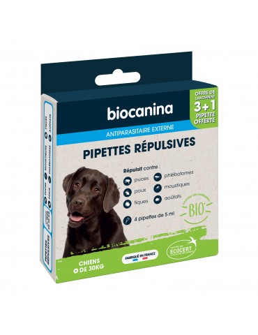 Boîte de 3+1 pipettes répulsive pour chien de plus de 30 kg