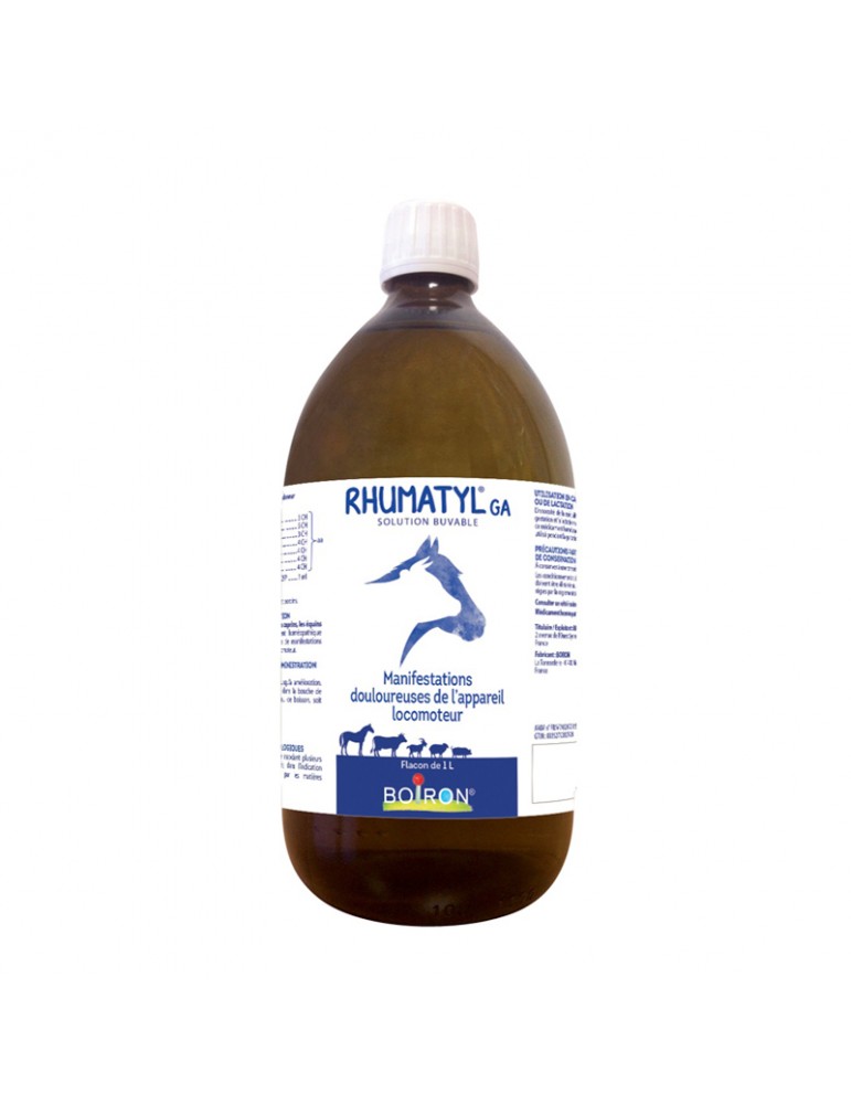 Bouteille de 1L de Rhumatyl Boiron pour grands animaux Bouteille de 1L de Rhumatyl Boiron pour grands animaux