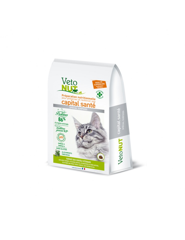 Sac de croquette Vetonut pour chat en surpoids de 1 kg Sac de croquette Vetonut pour chat en surpoids de 1 kg