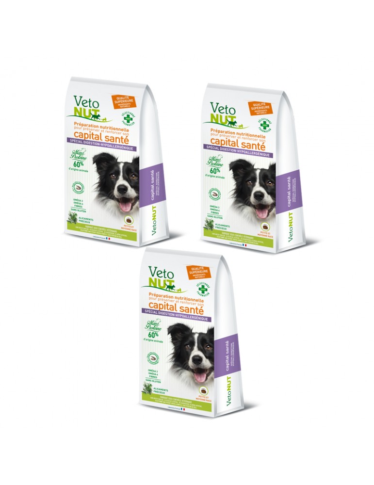 VetoNut Chien Special Digestion Hypoallergénique Lot de 3