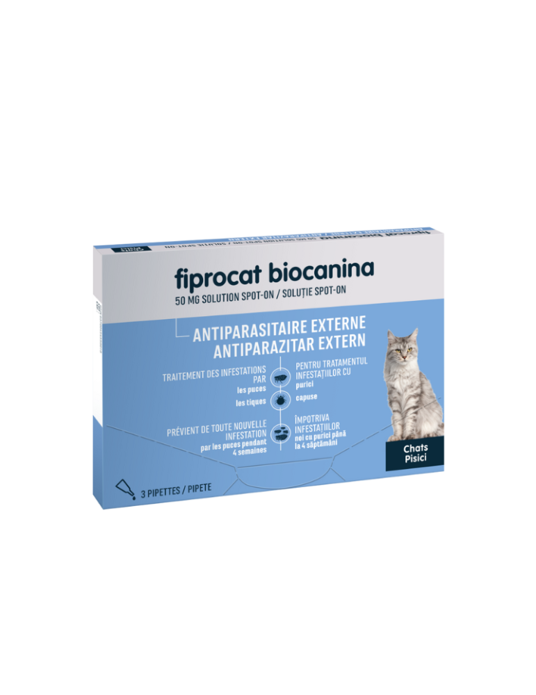 Boîte de fiprocat biocanina pour chat