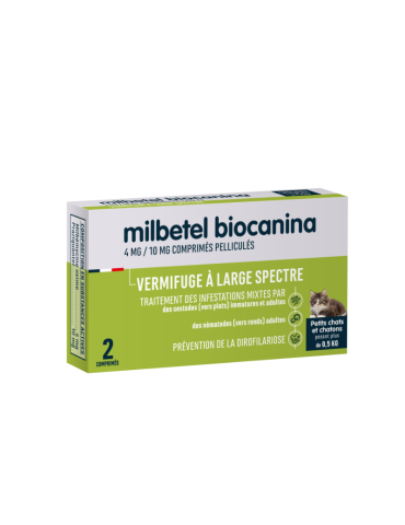 Boîte de milbetel biocanina pour petit chat et chaton