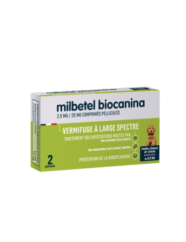Boîte de milbetel biocanina pour petit chien et chiot