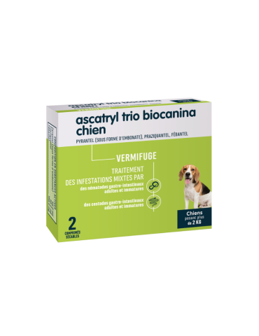 Boîte de ascatryl trio petit chien par 2 comprimés