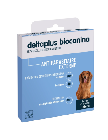 Boîte d'un collier deltaplus pour petit chien