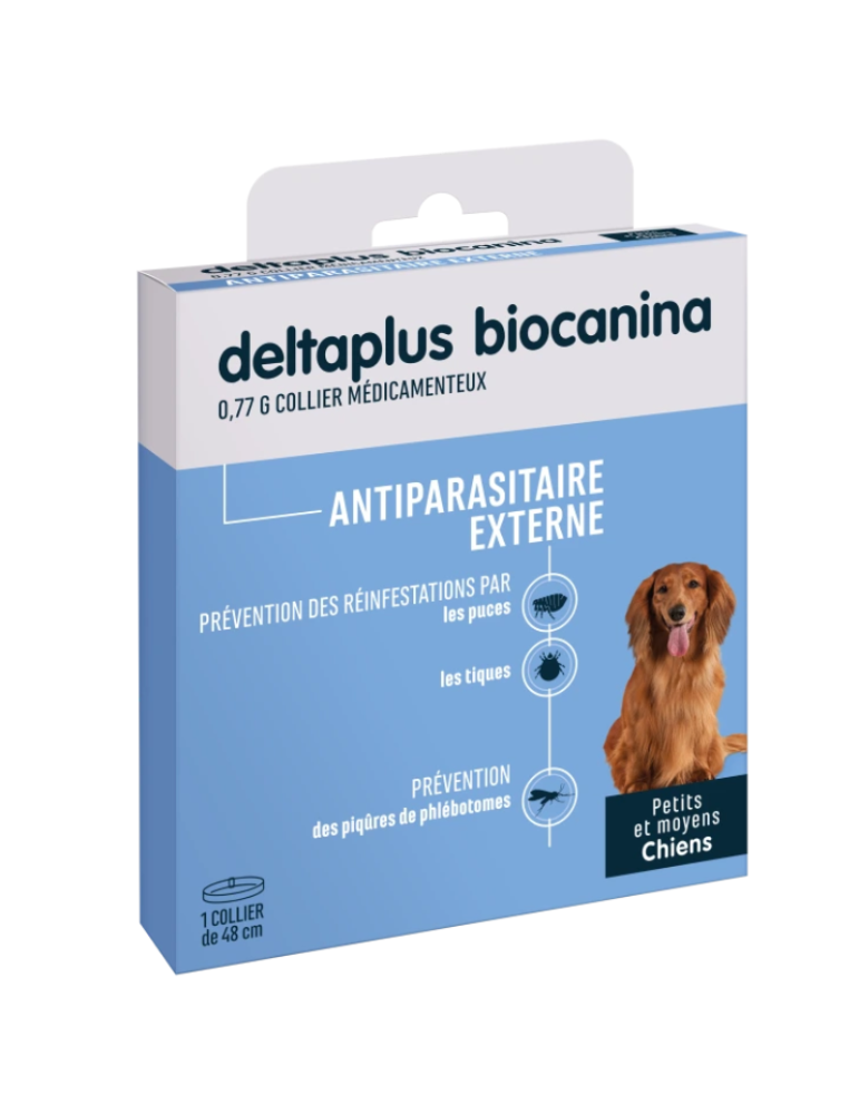 Boîte d'un collier deltaplus pour petit chien