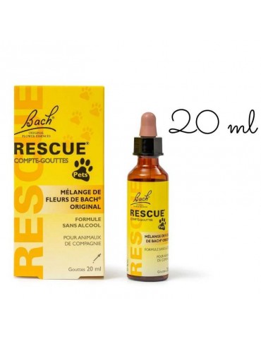 Fiole de 20 ml Rescue Pets et sa boîte