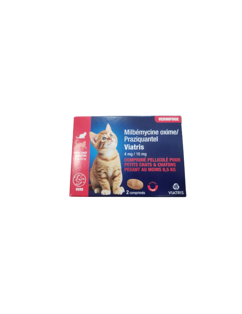 Boîte de Milbémycine Oxime Praziquantel 4 mg / 10 mg Chatons viatris