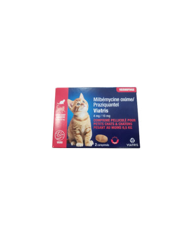 Boîte de Milbémycine Oxime Praziquantel 4 mg / 10 mg Chatons viatris