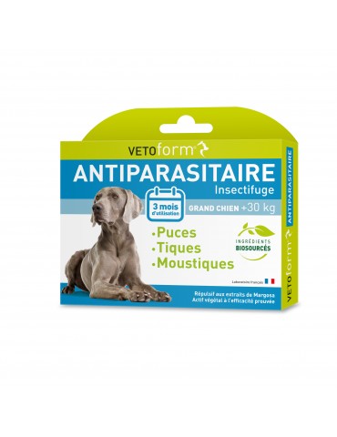 Pipettes Antiparasitaires pour Grands Chiens de + 30 KG