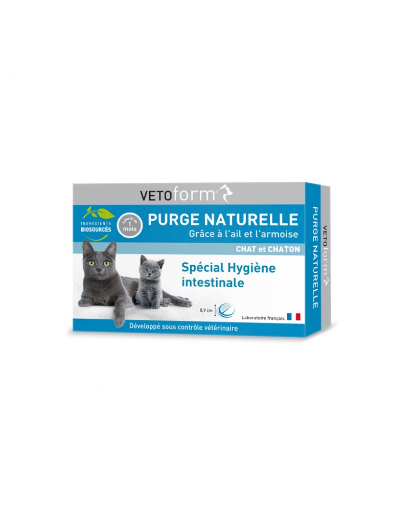 Purge Naturelle Pour Chat et Chaton 20 Comprimés