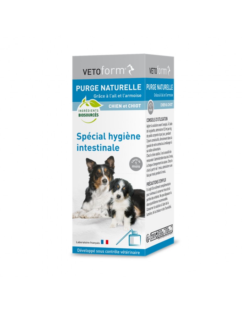 Purge Naturelle Pour Chien et Chiot en Flacon de 50 ml