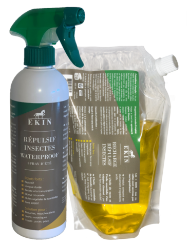 Lot Répulsif Insectes EKIN, spray répulsif insectes et recharge anti-insectes