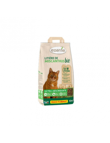 Essentiel Litière Miscanthus Bio pour chat – Litière naturelle biodégradable