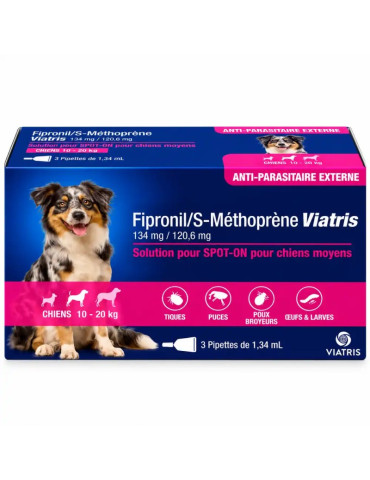 Viatris Fipronil/S-Méthoprène chien moyen